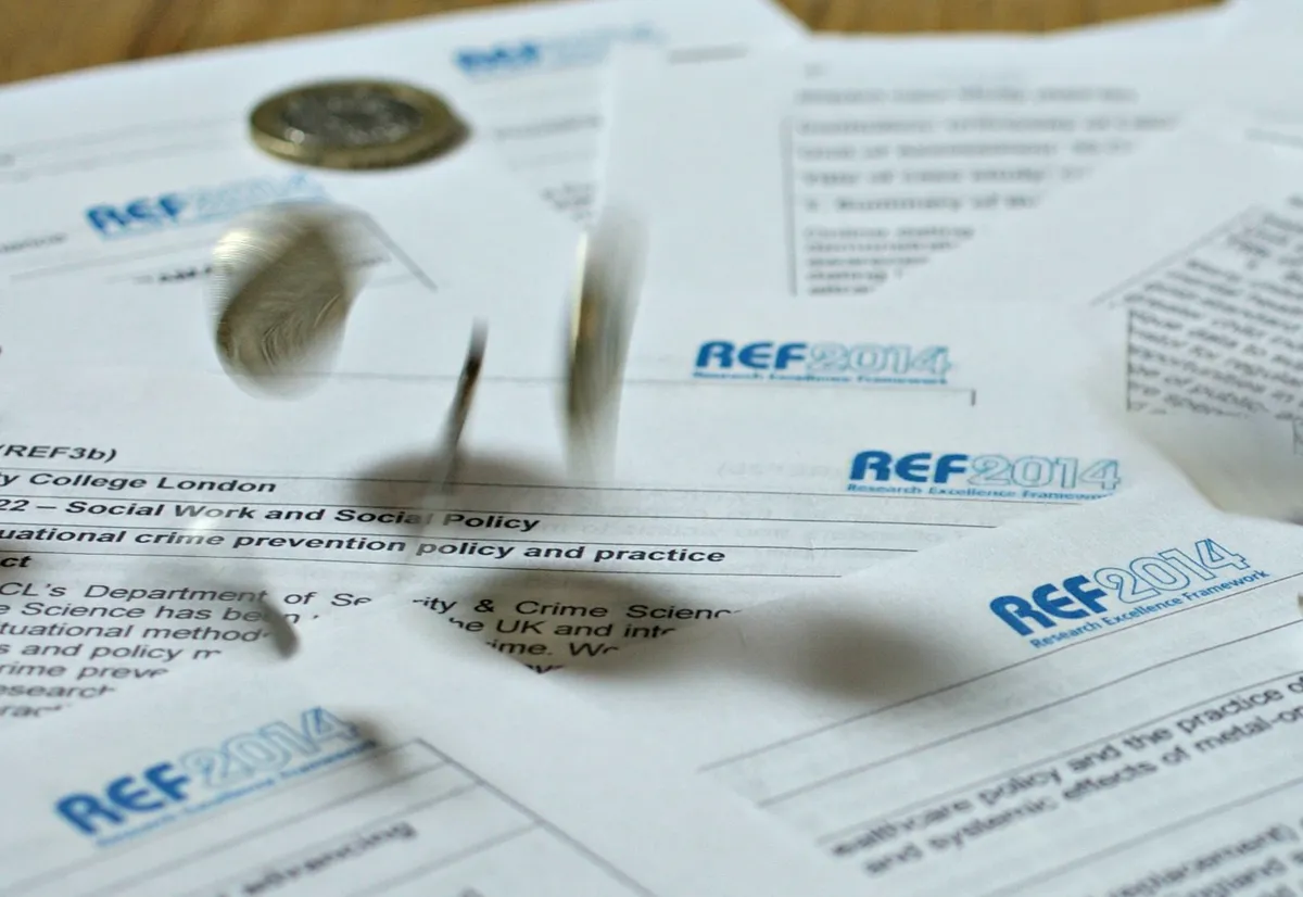 How much was an impact case study worth in the UK Research Excellence Framework?